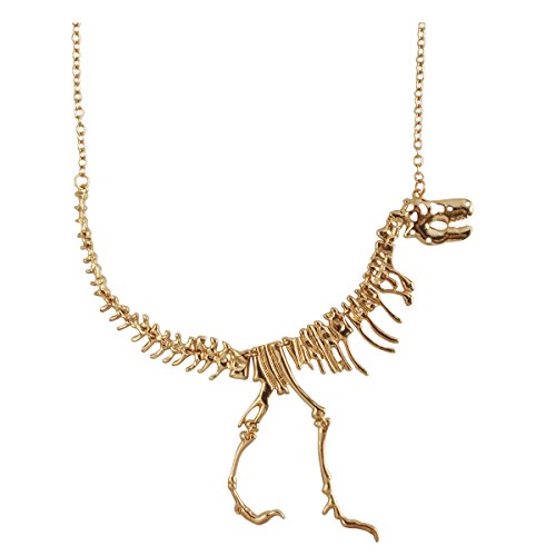 JANE STONE Color Gold Dinosaur Vintage Necklace Short Collar (Fn1415-Gold)
