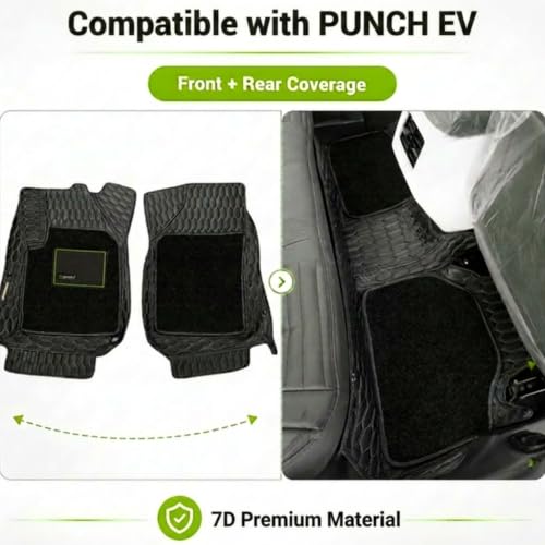 Image of EV MASTER 7D Car Floor Mats for Tata Punch EV Hybrid (2026 Onwards) Complete Set | Waterproof | Anti-Slip | Luxury Premium Car Mat | Full Coverage | Custom Fitted Car Foot Mats