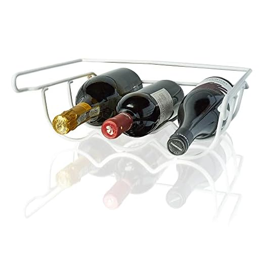 BearTop Botellero Vino para Nevera & Estante Organizador Nevera | Metal Blanco | Inoxidable & Muy Estable | para 3 o 4 Botellas | Wine Rack, botellero frigorifico, Organizador armarios Cocina