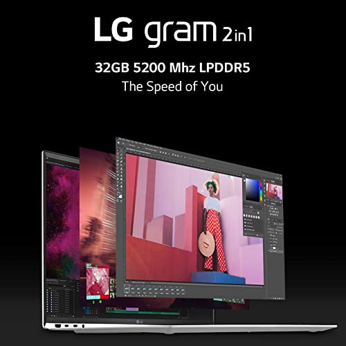 LG gram (2022) 16T90Q 2-in-1 Tablet Laptop, 16" (2560 x 1600) IPS Display, Intel Evo 12th Gen i7 1260P Processor, 32GB LPDDR5, 2TB NVMe SSD, FHD Webcam, WiFi 6E, Thunderbolt 4, Windows 11, Green by LG - Image 7