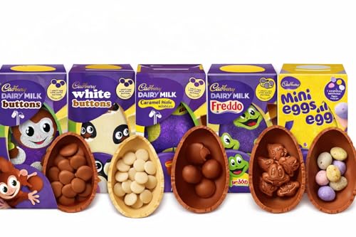 5x Cadbury Randomly Selected Medium Easter Eggs Bundle Special Collection Easter Specials Easter Hunt Dairy Milk Freddo Buttons Caramel White Chocolate Dark Mini Eggs