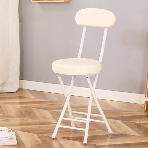 Tabouret pliant confortable avec coussin rembourré et dossier ergonomique