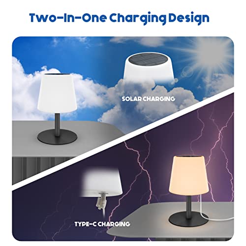 Lampada da tavolo solare a LED per esterni, bianco...