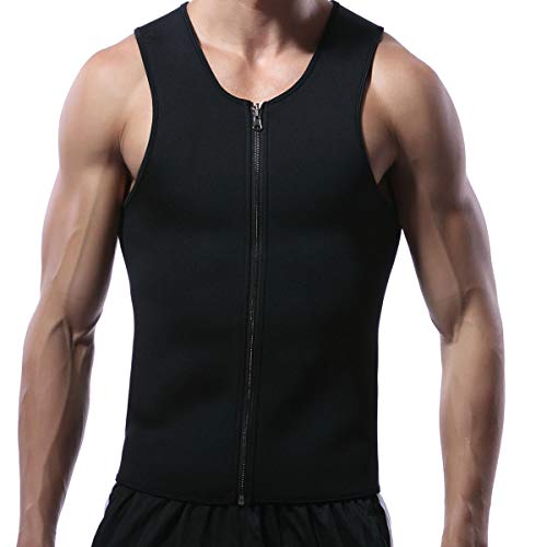 TaxyFan Men Waist Trainer Vest for Weightloss Hot Neoprene Corset Body Shaper Zipper