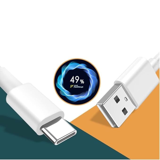 Image of Nixst 80W Usb To C Flash Charging Adapter With Cable Compatible With Vivo X90, X90 Pro, X80, X80 Pro, X70, X70 Pro, X60, X60 Pro, Iqoo Neo 6, Neo 7, Neo 7 Pro (Adapter And Cable)