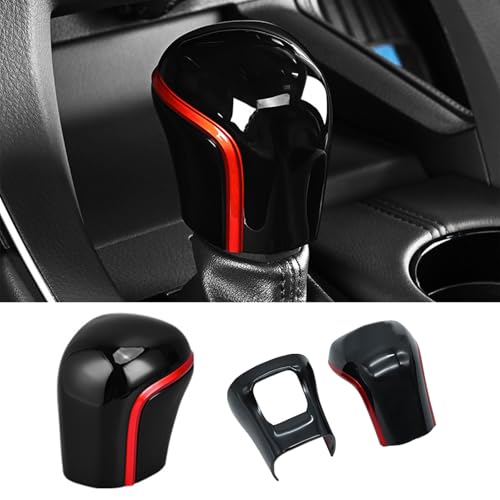USSDE Shift Knob Cover for Toyota Corolla 2019-2025, Corolla Cross 2022-2025, Camry 2018-2023, Avalon 2018-2025 Accessories, Full-Cover Automatic Gear Shift Knob Cover Trim Protector (Black A)