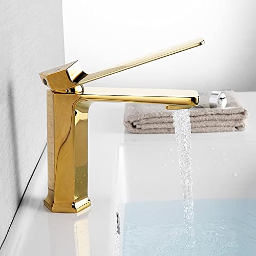 Robinet mélangeur de lavabo à poignée unique avec réglage eau chaude et froide fluide