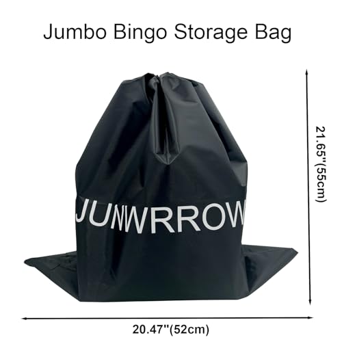 JUNWRROW Jumbo Bingo Game Set with 11\" Wheel Cage,1000 Colorful Chips with a Bag,100 Mixed Cards,75 Calling Balls with a Bag& Bingo Master Board,Bingo Storage Bag -Ideal for Large Group - Thumbnail 7