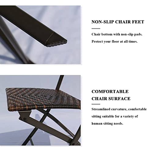 Nizame 3 Pcs Patio Bistro Dining Furniture Set, 2 Rattan Foldable Chairs And Table, Patio Wicker Furniture Set, Or Patio Garden Poolside (Color : Style 2) #TOP4