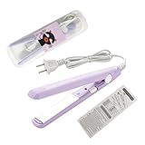 Mini Hair Straightener Hair Flat Iron (Purple) 100-240V 20W US Plug Hair Flat Iron Ceramic Tourmaline Plate 1m Wire Length with Storage Box