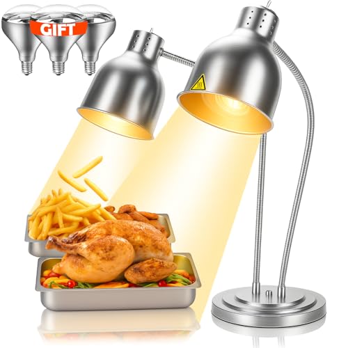 Commercial Grade Food Heat Lamp - Food Warmer with 2-Head,