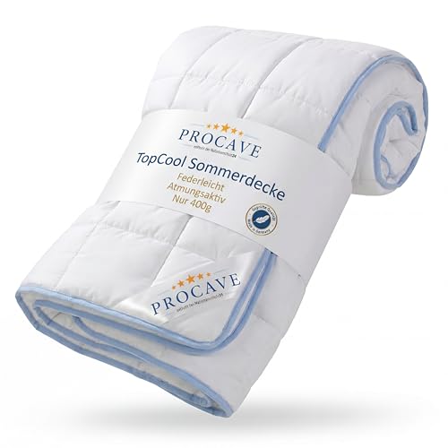 PROCAVE TopCool Qualitäts-Bettdecke für den Sommer 135x200cm, Soft-Komfort-Bettdecke, kochfeste Steppdecke, atmungsaktiv & wärmeausgleichend 100% aus Deutschland