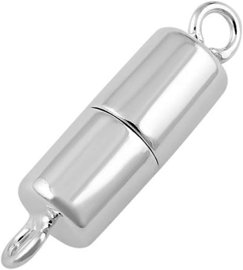 5pcs Adabele Authentic 925 Sterling Silver Tube Magnetic Clasp Closure Jewelry Findings Tarnish Resistant for DIY Jewelry Making SS385