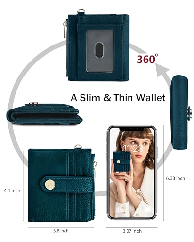 Image of Keychain Wallet Wristlet for Women,RFID Small Wallet | Wallet Wristlet with Zipper Coin Pocket,Vegan Leather Card Wallets for Women, 2 ID Window,Gift