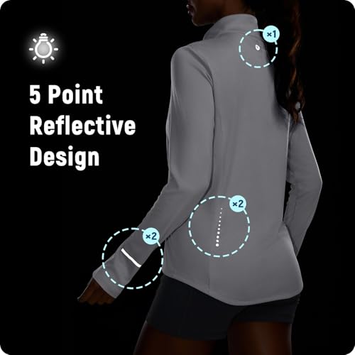 baleaf Women's Sun Shirts UPF 50+ Lightweight Running Jacket UV Protection Athletic Full Zip Long Sleeve Pockets - Image 4