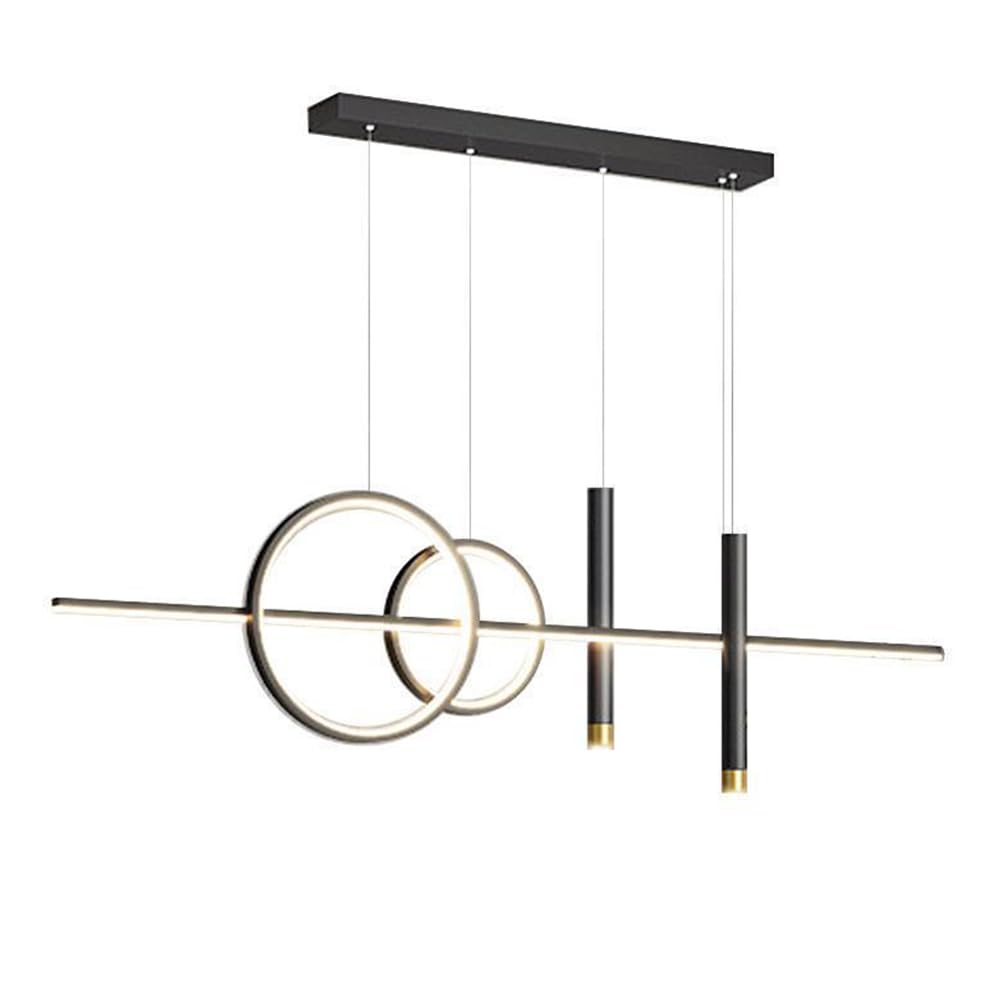 LYMSXAZOU Linear Pendant Light Geometric LED Chandelier Ceiling Lamp Dining Table Fixture Modern Hanging Chandeliers for Kitchen Island Restaurant Office Bedroom