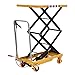 Hydraulic Lift Table Cart, 770 lbs Manual Double Scissor Lift Table, Hydraulic Scissor Lift Table with Detachable Handle and Pedal for Warehouse Loading, Industrial Assembly, Material Handling