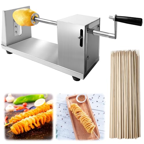 Coupe-pommes de terre en spirale Twister - Coupe-frites en acier inoxydable - Coupe-pommes de terre en spirale - Coupe-frites - Accessoire pour friteuses -...