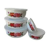 Garneck Set 5 Pezzi Ciotole Smaltate con Coperchio