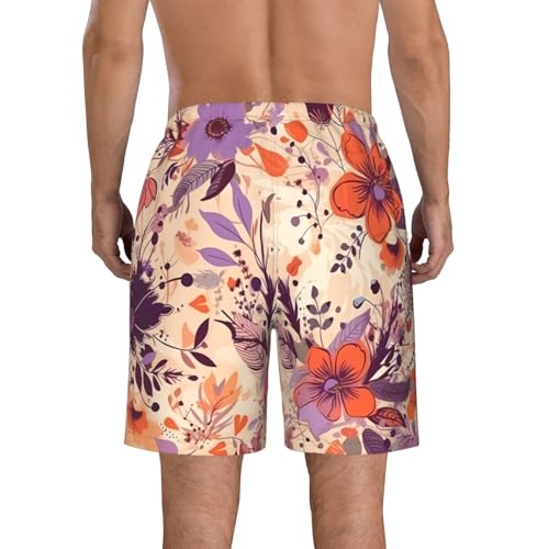 Men's Swim Trunks Dark Flowers Quick Dry Board Shorts Mens Bathing Suit Beach Swimwear with Pockets3