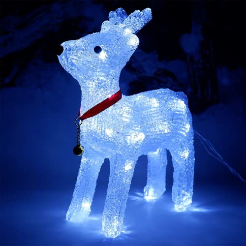 HUJEMO 30 cm acrílico 3D LED alce veado luz rena lâmpada noturna feriado iluminação Natal ornamento