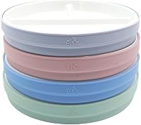 Elk and Friends 6.7" Kids Porcelain Divided Plates with Non-Slip Silicone Sleeves - Microwave/Dishwasher Safe for Babies & Toddlers