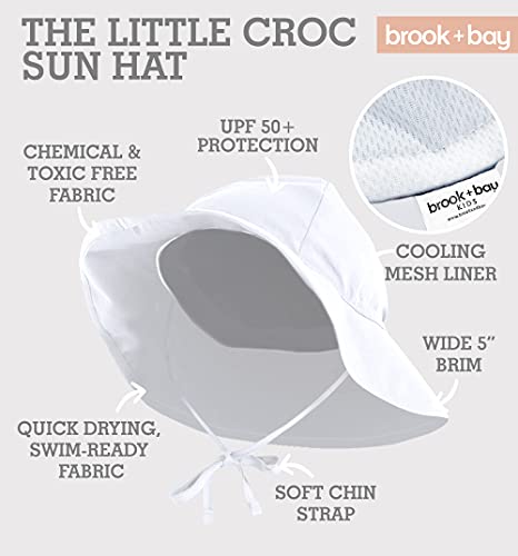Sun Hat for Baby Girls & Boys - Newborn, Infant, Toddler, Kids Beach & Pool Swim Hat - UV Protection UPF50+ Bucket Summer Hat White