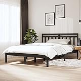 Vetnasa Estructura de Cama de Madera Maciza Gris 150x200 cm Mobiliario, Camas y Accesorios, Camas y somieres Gris 25,51 KG