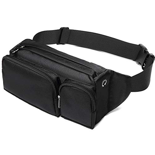 Fanny Pack, iSPECLE 5-Zipper Pockets Waist Bag Fanny Pack For Men Women Quick