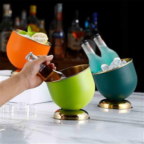 Secchiello per il ghiaccio in acciaio inox per birra, champagne e vino, perfetto per bar e feste