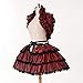 COSDREAMER Women Victorian Petticoat Gothic Steampunk Ruffles Corset Crop Hoop Skirt (Wine red)
