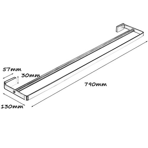Colgante toallero doble acero inoxidable 304 cepillado para baño pared 3