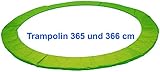 Praktische Befestigungsbänder an der Unterseite der Abdeckung lassen sich schnell und einfach mit dem Rahmen des Trampolins verbinden