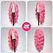 EMMOR Long Pink Wavy Wig for Women Lace Front Wigs Natural Looking 26 Inch Middle Part Curly Wig Heat Resistant Synthetic Wigs for Daily Party Use