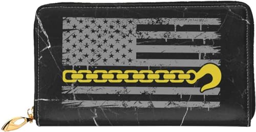 USA Thin Yellow Line Flag Tow Truck Driver Wallet Card Bag