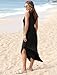 Sampeel Dresses for Women 2025 Vacation Casual Maxi Summer Dress V Neck Weddging Guest School Outfits for Teachers Sundress L Black