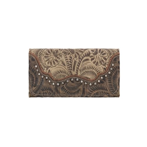 American West Leather Ladies' Annie's Secret Tri-Fold Wallet