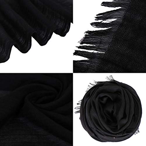 LMVERNA Women Summer Scarf Large Long Line Beach Shawl Lightweight with Fringed Headscarf Gauze Shawl and Wrap4