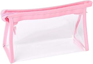 fashion mania Large Capacity Transparent Pencil Pouch for Girls & Boys, Transparent Pen Bag Organizer for School, Collage, Office, Cute Pouch for Girls, Multi-Purpose Stationary Bag (pink)