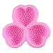 MoldFun 3-Cavity Heart Shaped Rose Flower Silicone Mold for Soap, Lotion Bar, Bath Bomb, Candle