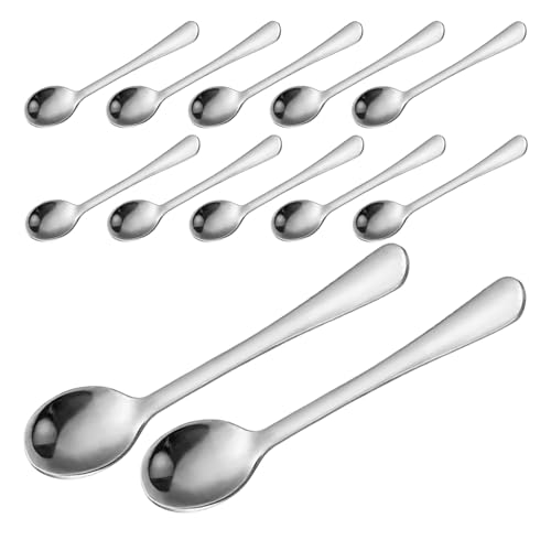 JHKNNK �X�e�����X���~�j�X�p�C�X�X�v�[��12pcs �������W���[�Ή��̏��^�����X�N�[�v ���� ���p�v�ʃX�v�[�� �L�b�`�������p���[�A�N�Z�T��