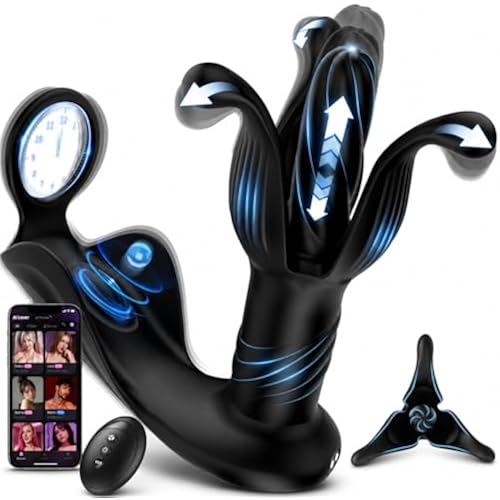 BEISAR Prostate Massager Anal Toys, AI-Powered Butt Plug Male Sex Toys for Men Anal Plug Adult Toys with 9 Tension Shock Flapping Thrusting Vibrating Cock Ring, Anal Vibrator Dildo APP Remote Control