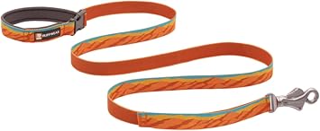 RUFFWEAR Flat Out Leash, Versatile Dog Lead for Walking, Running and Hiking, Hand Held or Waist Worn, 6 ft (1.8 m) Long, Fall Mountains