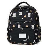 Mochila Infantil Escolar Estampada com Zíper Duplo – Leve, Espaçosa e Confortável – 5 Cores (Preto)