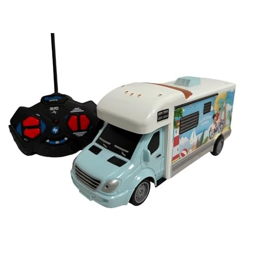 Autocaravana de juguete teledirigido con luces escala 1:32 para niños Motorhome teledirigido camión teledirigido con luces ruedas de goma modelo caravana Touringcar coche caravana caravana juguete