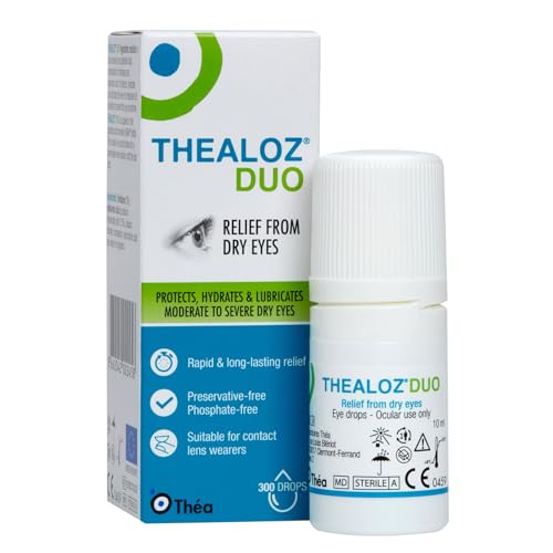 Thealoz Duo Eye Drops | Preservative-Free | Rapid Relief for Dry Tired Sore Eyes | Contact Lens Friendly | 10ml (300 Drops)