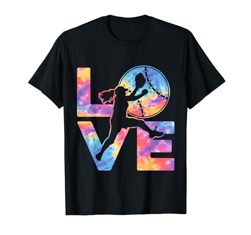 Love Tie Dye Softball Teen Girls Softball Player T-Shirt