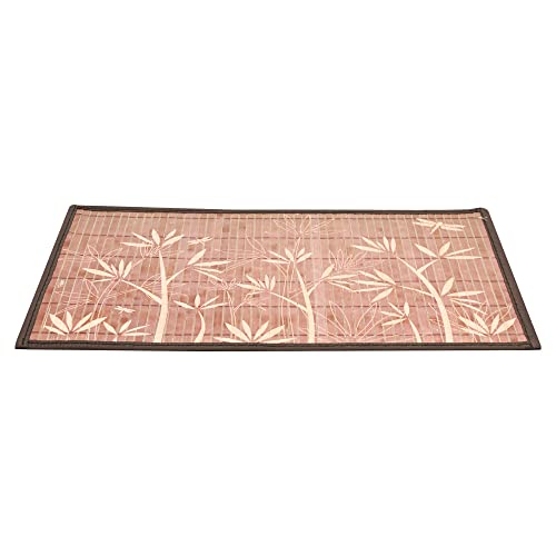 Mimo Style Lugar Americano de Bambu Marrom Floral 45x30 Para Mesa, Cozinha e Sala de Jantar