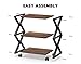 FITUEYES Mobile Printer Stand, Rustic 3 Tiers Storage Shelf Wood and Metal Machine Cart with Wheels, Workspace Rolling Printer Table for Home Office, Vintage Brown, FDO304501WG