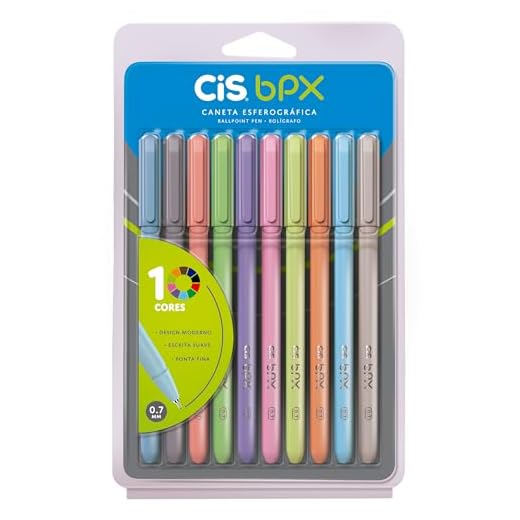 Caneta BPX Esferografica 0,7mm, CIS, Estojo c/10 Cores Sortidas, Multicor